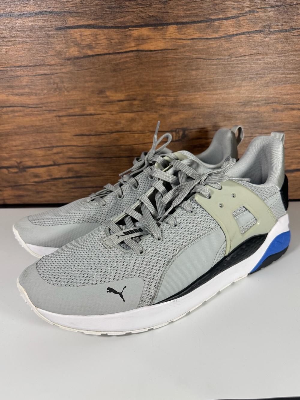 Puma Men's Anzarun Cage Trainer Sneakers High Rise Palace Blue - Size 13